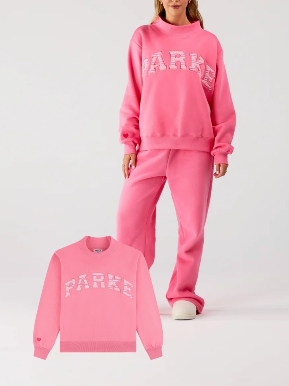 Parke Pink Aid Varsity Mockneck Compassion Pink Sweatshirt S/M BRAND NEW